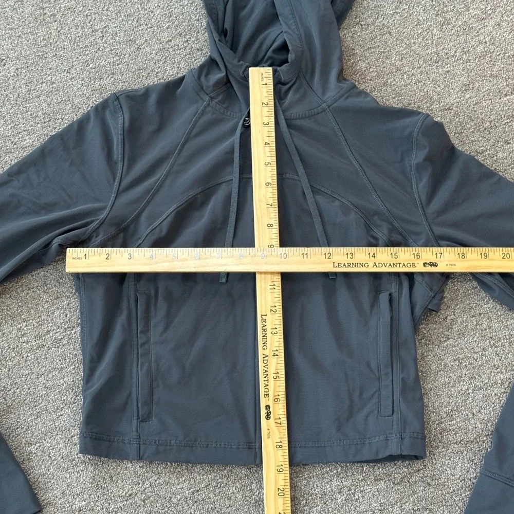 Lululemon Hooded Define Jacket Nulu‎ Cropped Dark Gray Full Zip Size Small